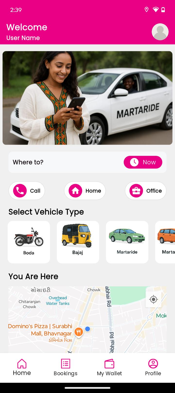 A mobile phone displaying the app